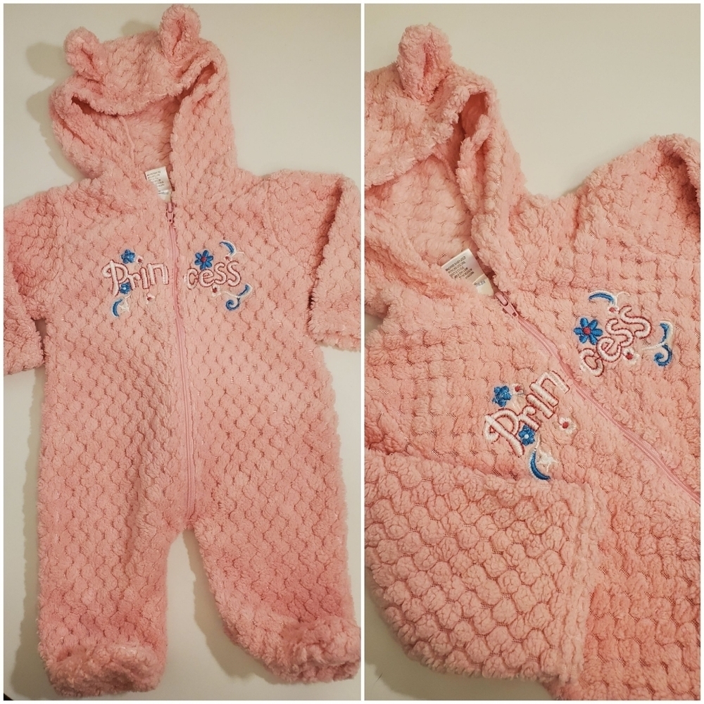 Coney Isle 6/9 Month Fuzzy Pink Princess Outfit